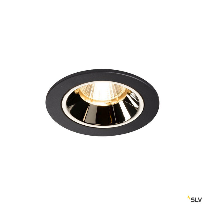 NUMINOS DL S, Indoor LED recessed ceiling light black/chrome 3000K 20° gimballed, rotating and pivoting, including leaf springs