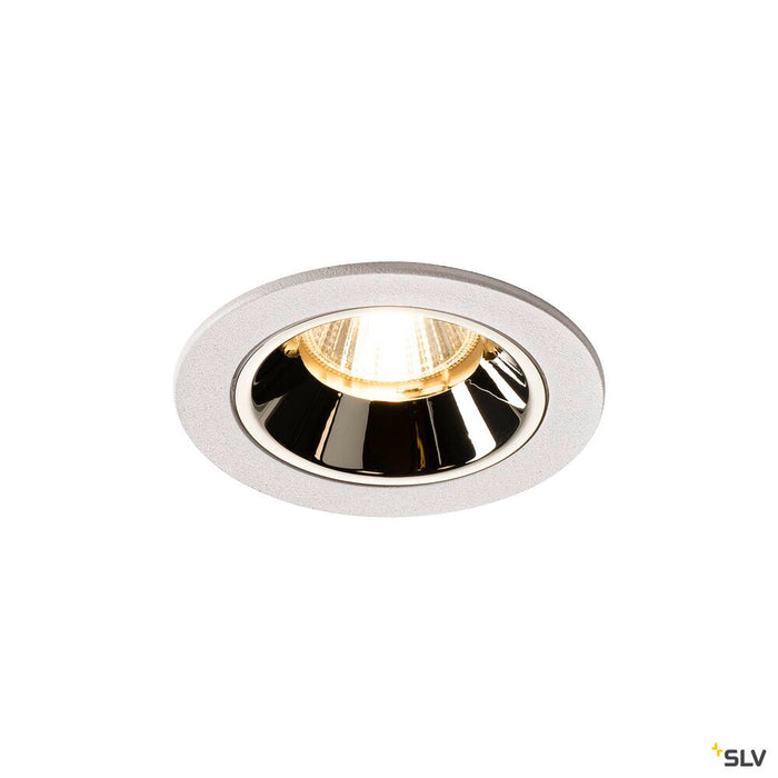 NUMINOS DL S, Indoor LED recessed ceiling light white/chrome 3000K 20° gimballed, rotating and pivoting, including leaf springs