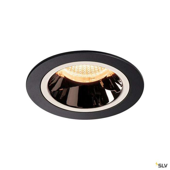 NUMINOS DL M, Indoor LED recessed ceiling light black/chrome 2700K 40°, including leaf springs
