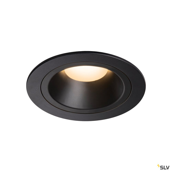 NUMINOS DL M, Indoor LED recessed ceiling light black/black 3000K 20°, including leaf springs