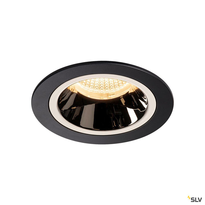 NUMINOS DL M, Indoor LED recessed ceiling light black/chrome 3000K 20°, including leaf springs