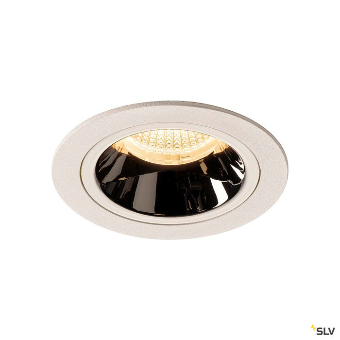 NUMINOS DL M, Indoor LED recessed ceiling light white/chrome 3000K 55°, including leaf springs