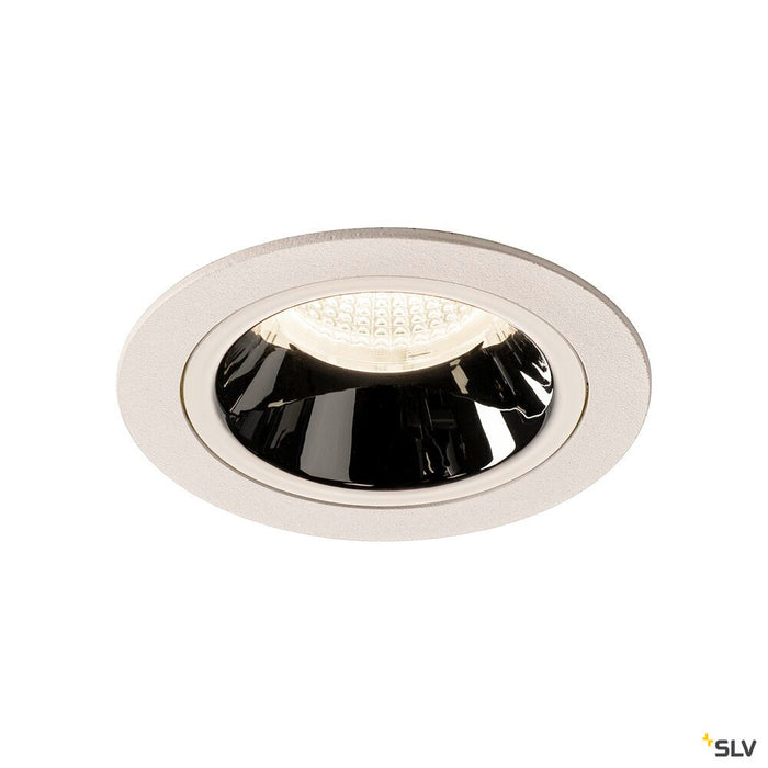 NUMINOS DL M, Indoor LED recessed ceiling light white/chrome 4000K 20°, including leaf springs