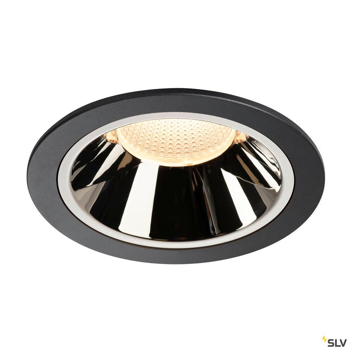 NUMINOS DL XL, Indoor LED recessed ceiling light black/chrome 3000K 20°