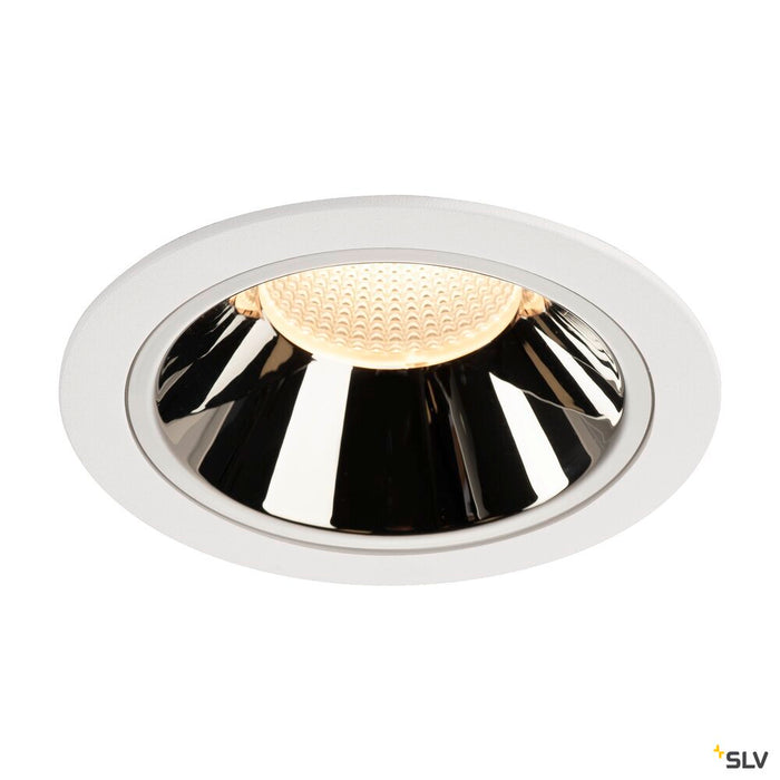 NUMINOS DL XL, Indoor LED recessed ceiling light white/chrome 3000K 40°