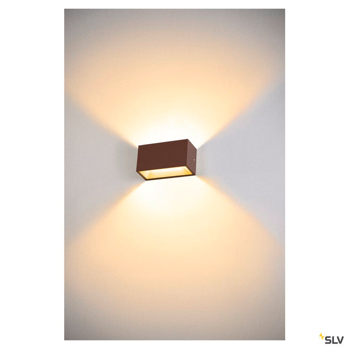 SITRA M WL UP/DOWN, LED outdoor wall-mounted light, rust coloured, CCT switch 3000/4000K