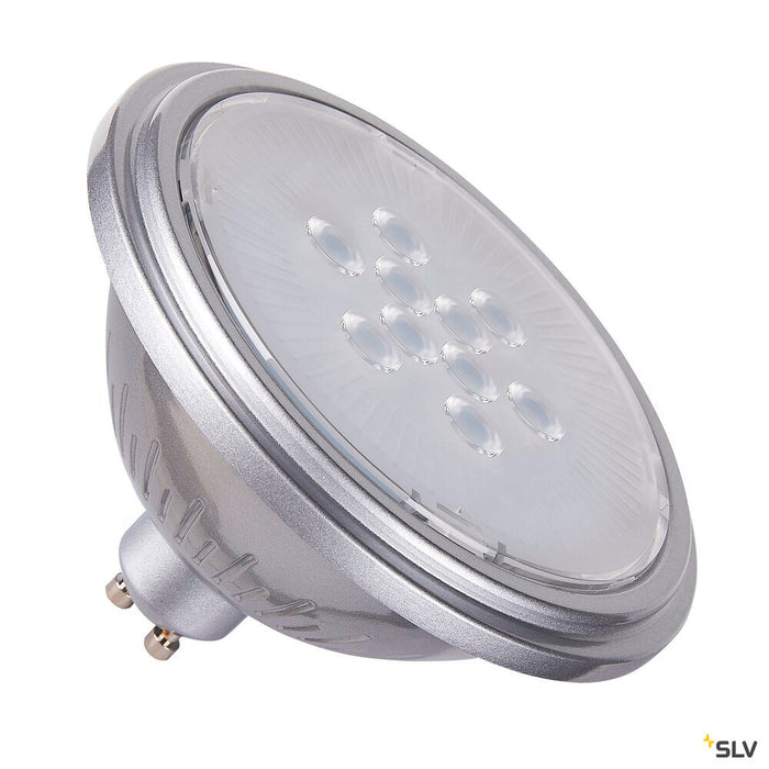 QPAR111 GU10, silver LED light, 7W 4000K CRI90 40°