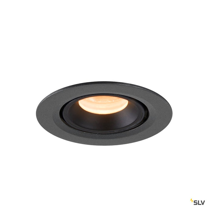 NUMINOS GIMBLE XS, black recessed ceiling light, 2700K 20°