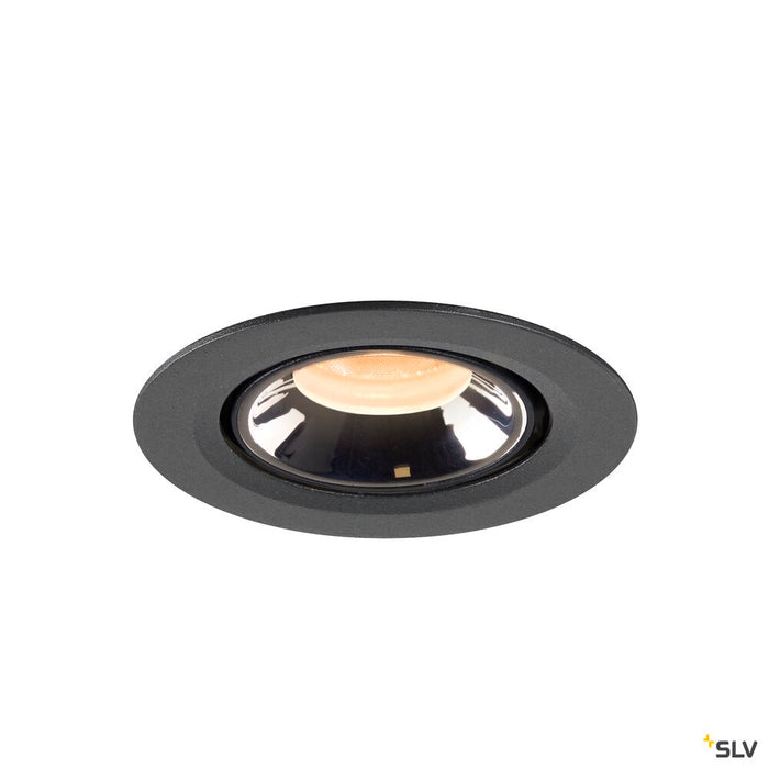 NUMINOS GIMBLE XS, black / chrome recessed ceiling light, 2700K 20°
