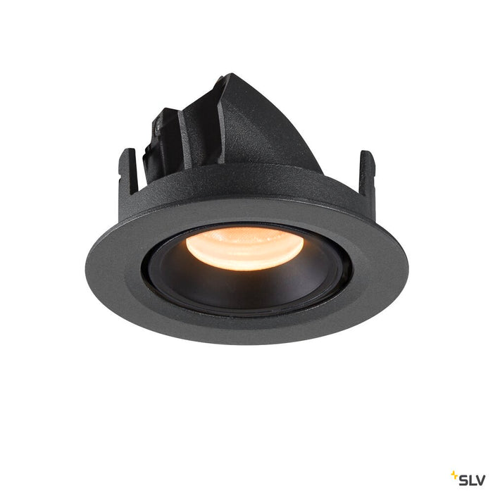 NUMINOS GIMBLE XS, black recessed ceiling light, 2700K 40°