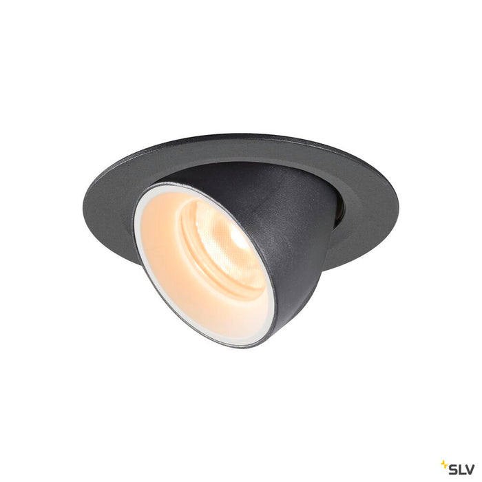 NUMINOS GIMBLE XS, black / white recessed ceiling light, 2700K 40°