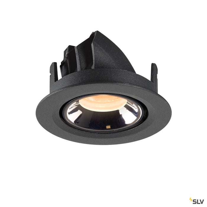 NUMINOS GIMBLE XS, black / chrome recessed ceiling light, 2700K 40°