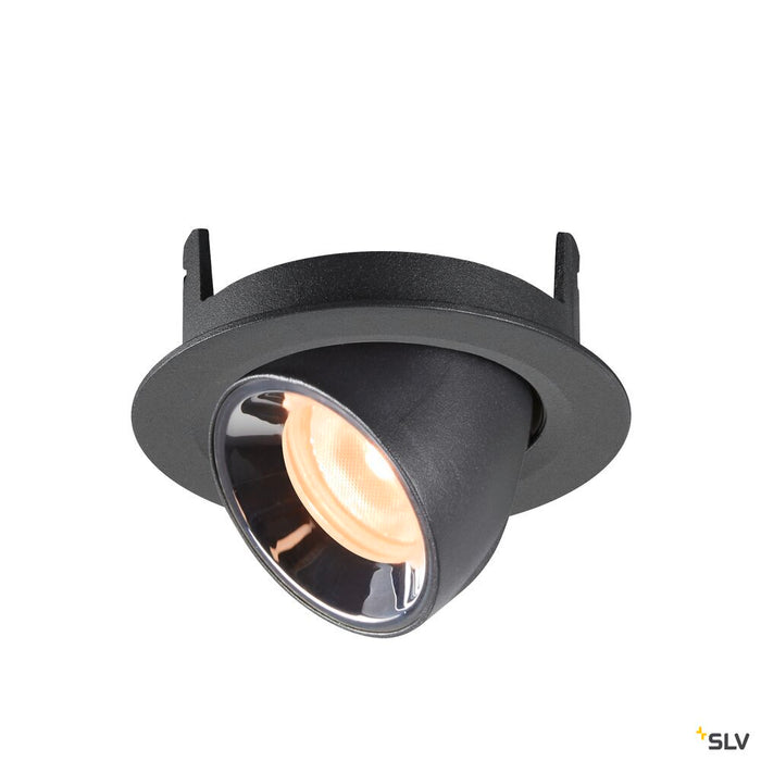 NUMINOS GIMBLE XS, black / chrome recessed ceiling light, 2700K 55°