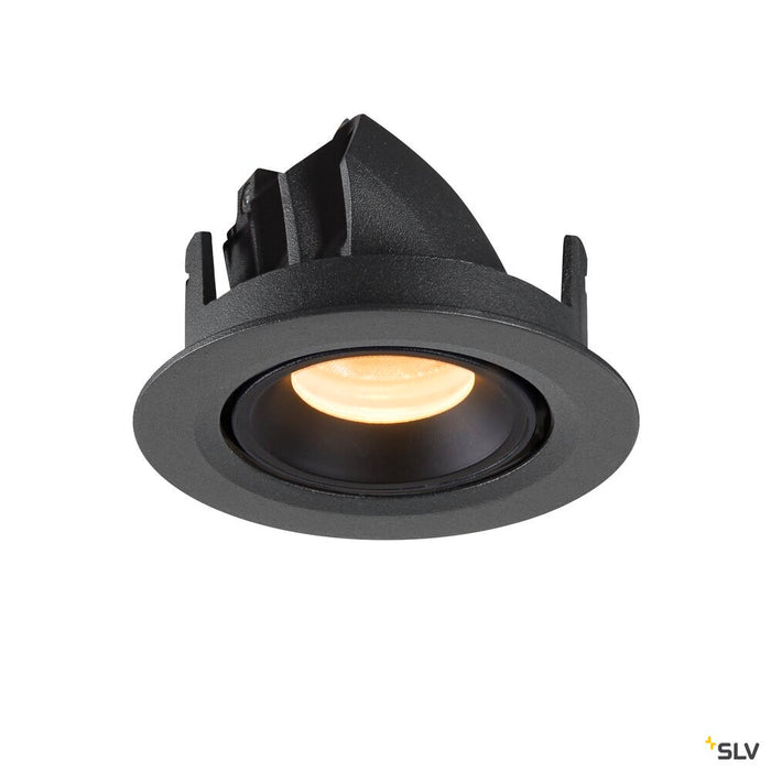 NUMINOS GIMBLE XS, black recessed ceiling light, 3000K 20°