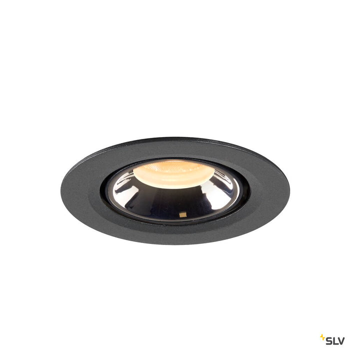 NUMINOS GIMBLE XS, black / chrome recessed ceiling light, 3000K 40°