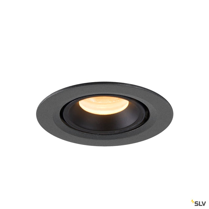 NUMINOS GIMBLE XS, black recessed ceiling light, 3000K 55°