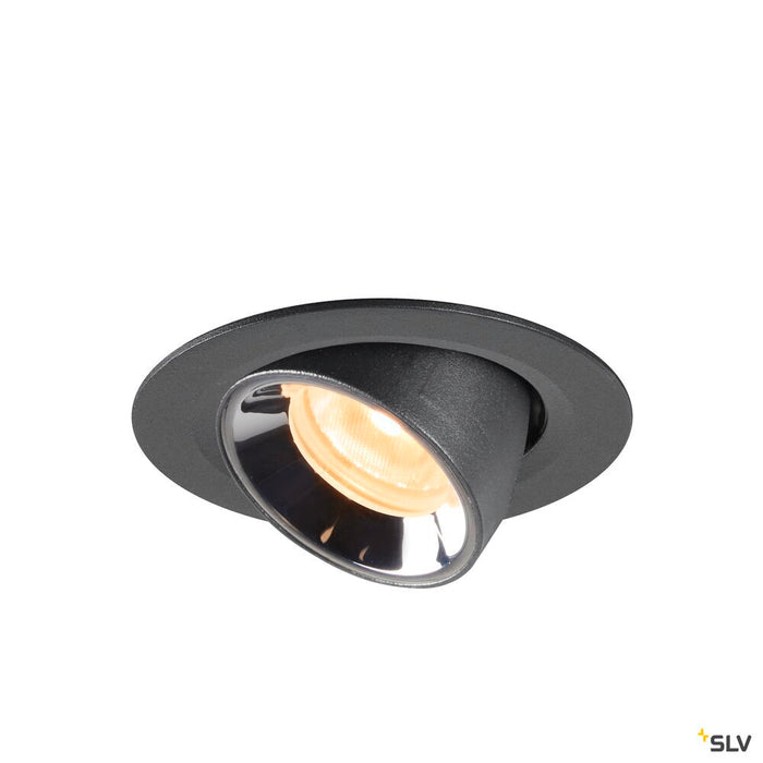 NUMINOS GIMBLE XS, black / chrome recessed ceiling light, 3000K 55°