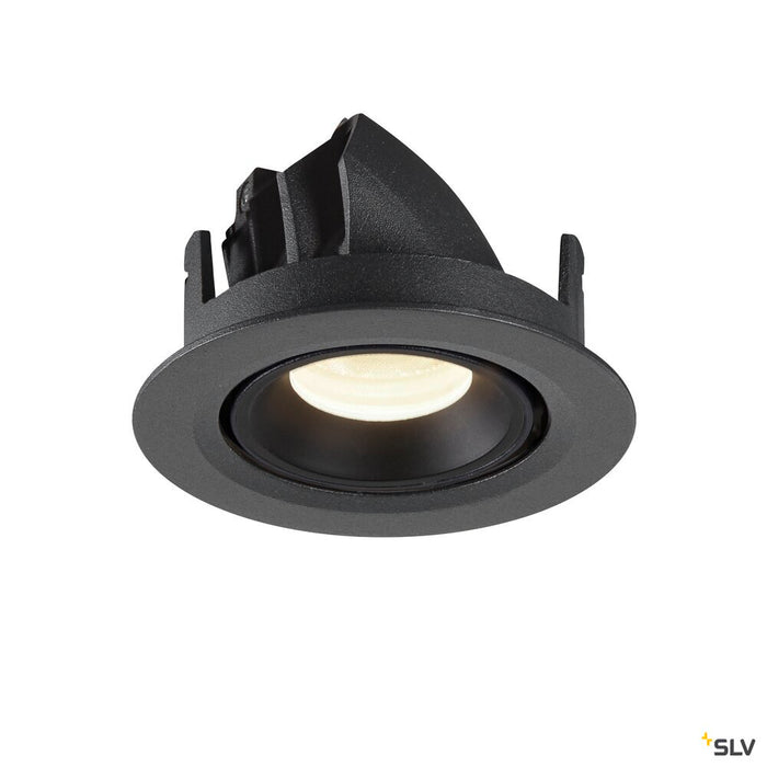 NUMINOS GIMBLE XS, black recessed ceiling light, 4000K 20°