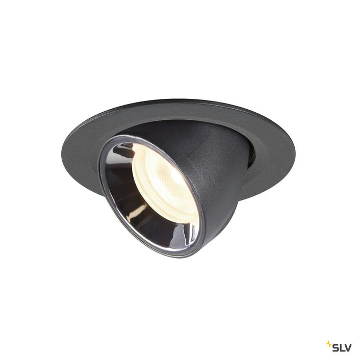 NUMINOS GIMBLE XS, black / chrome recessed ceiling light, 4000K 20°
