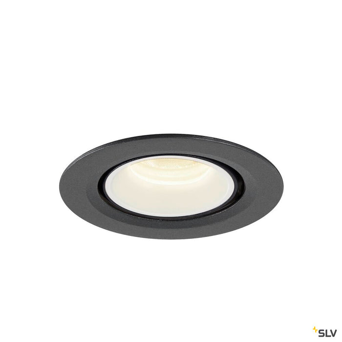 NUMINOS GIMBLE XS, black / white recessed ceiling light, 4000K 40°