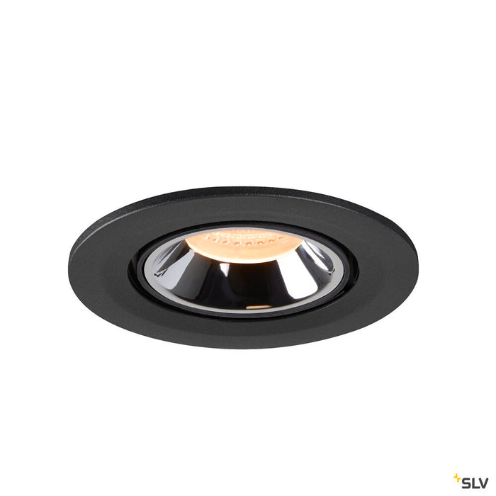 NUMINOS GIMBLE S, black / chrome recessed ceiling light, 2700K 20°