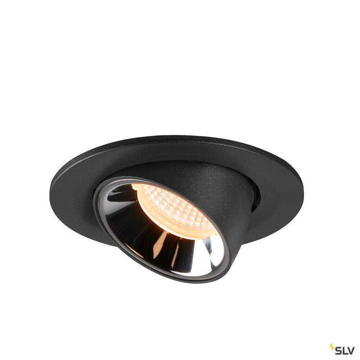 NUMINOS GIMBLE S, black / chrome recessed ceiling light, 2700K 40°