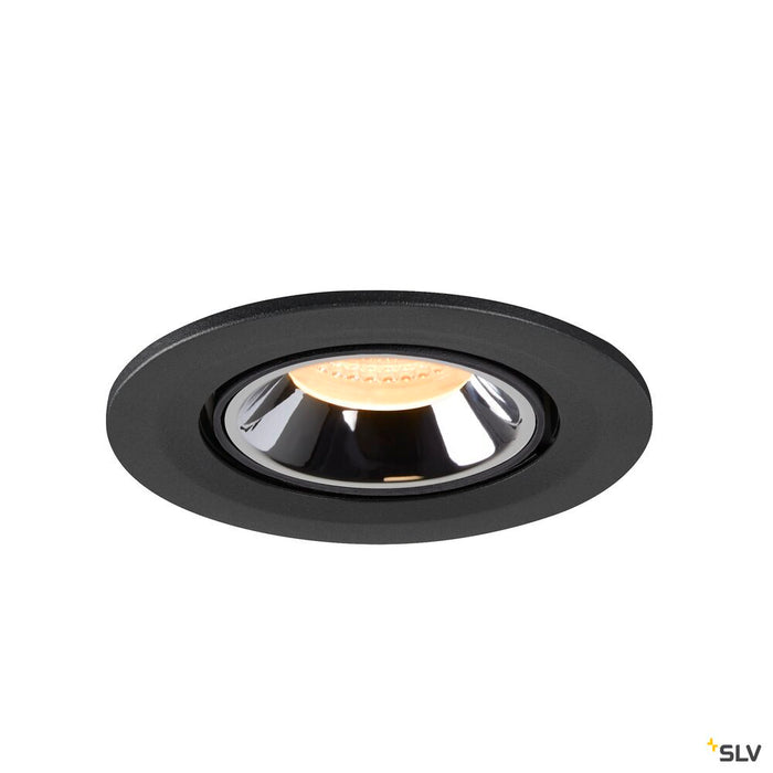 NUMINOS GIMBLE S, black / chrome recessed ceiling light, 3000K 20°