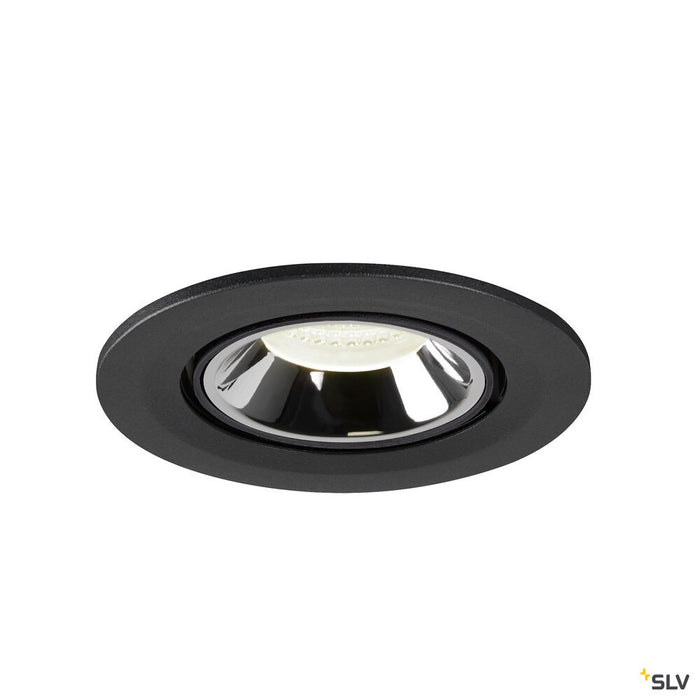 NUMINOS GIMBLE S, black / chrome recessed ceiling light, 4000K 20°