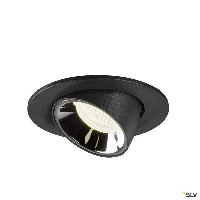 NUMINOS GIMBLE S, black / chrome recessed ceiling light, 4000K 40°