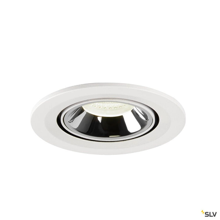 NUMINOS GIMBLE S, white / chrome recessed ceiling light, 4000K 55°