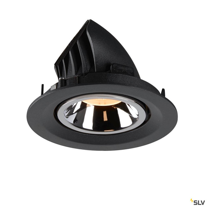 NUMINOS GIMBLE M, black / chrome recessed ceiling light, 2700K 20°