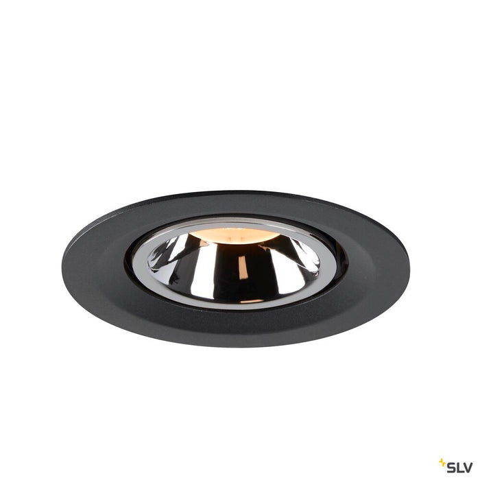 NUMINOS GIMBLE M, black / chrome recessed ceiling light, 2700K 55°