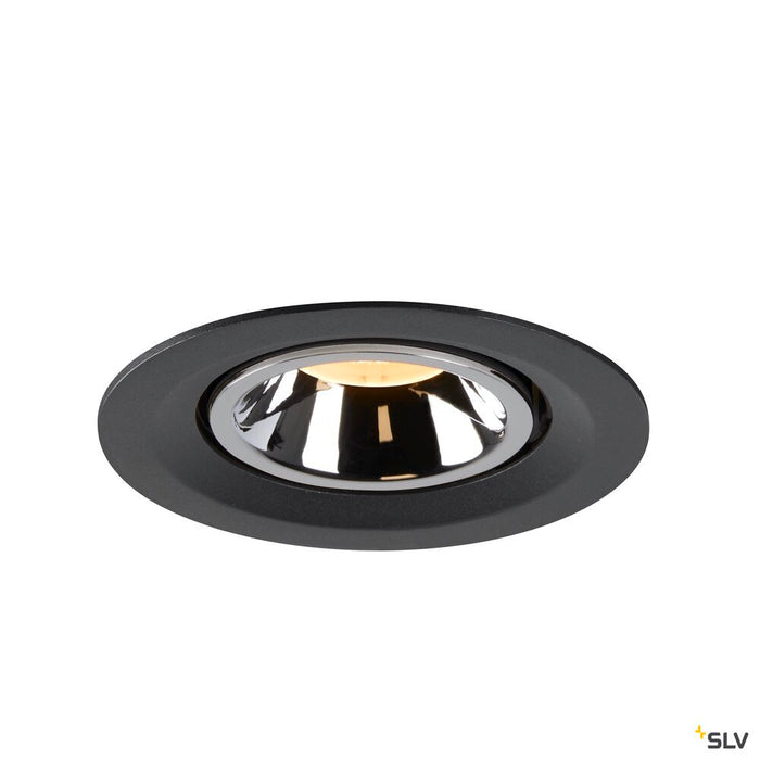 NUMINOS GIMBLE M, black / chrome recessed ceiling light, 3000K 40°