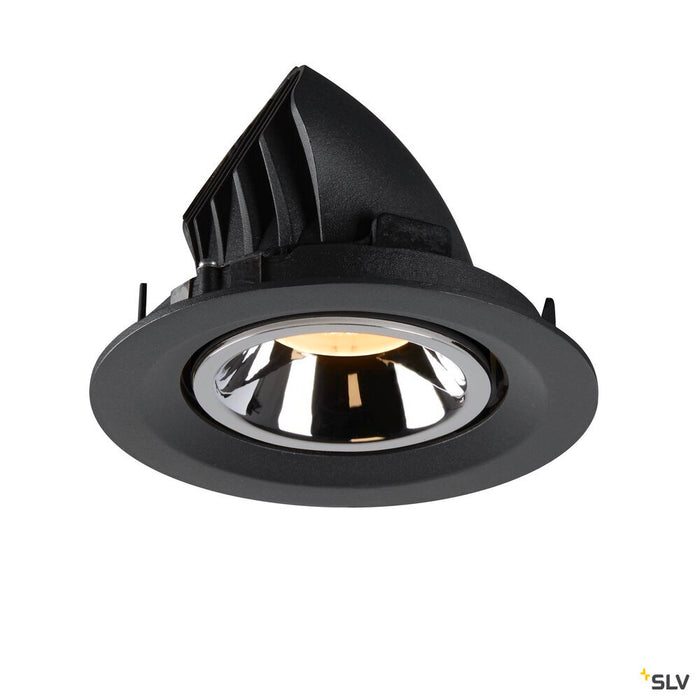 NUMINOS GIMBLE M, black / chrome recessed ceiling light, 3000K 40°