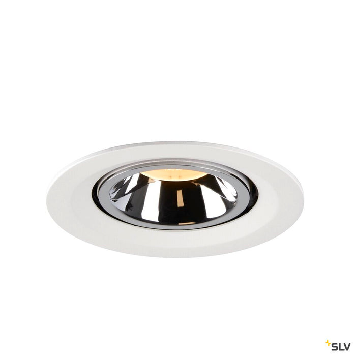 NUMINOS GIMBLE M, white / chrome recessed ceiling light, 3000K 20°