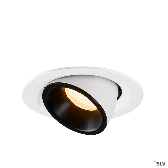 NUMINOS GIMBLE M, white / black recessed ceiling light, 3000K 40°