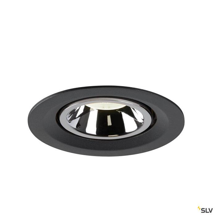 NUMINOS GIMBLE M, black / chrome recessed ceiling light, 4000K 20°