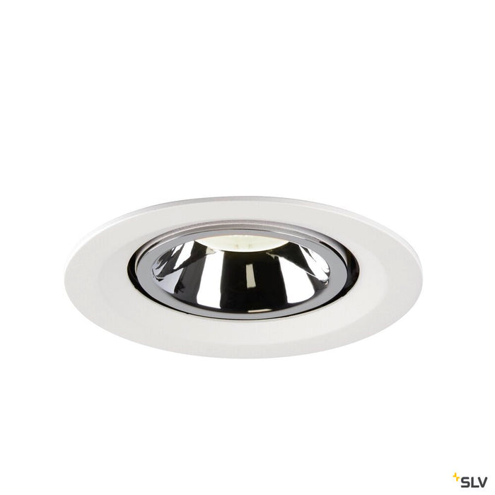 NUMINOS GIMBLE M, white / chrome recessed ceiling light, 4000K 55°