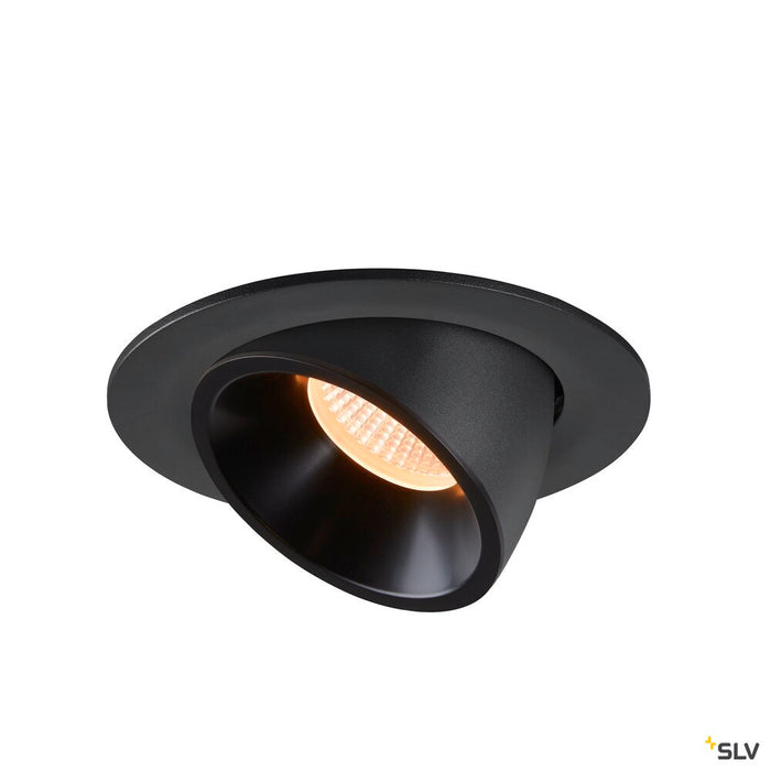 NUMINOS GIMBLE L, black recessed ceiling light, 2700K 20°