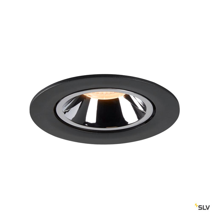 NUMINOS GIMBLE L, black / chrome recessed ceiling light, 2700K 240°