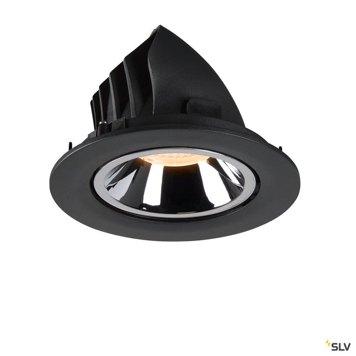 NUMINOS GIMBLE L, black / chrome recessed ceiling light, 2700K 40°