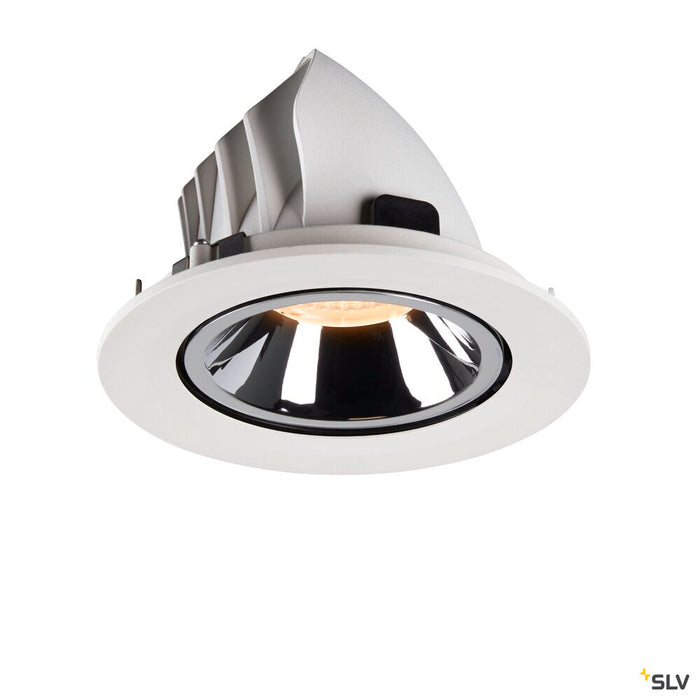 NUMINOS GIMBLE L, white / chrome recessed ceiling light, 2700K 20°
