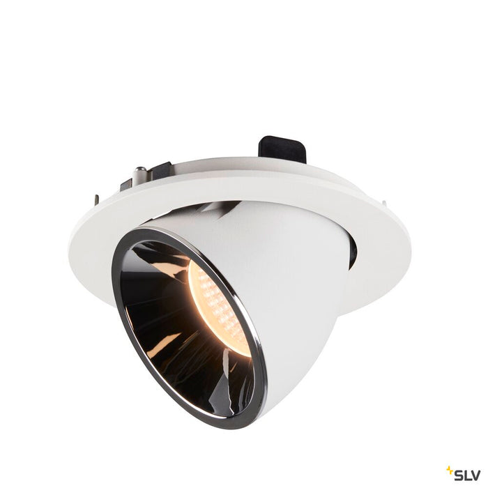 NUMINOS GIMBLE L, white / chrome recessed ceiling light, 2700K 40°