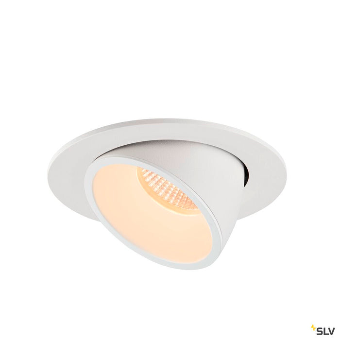 NUMINOS GIMBLE L, white recessed ceiling light, 2700K 55°