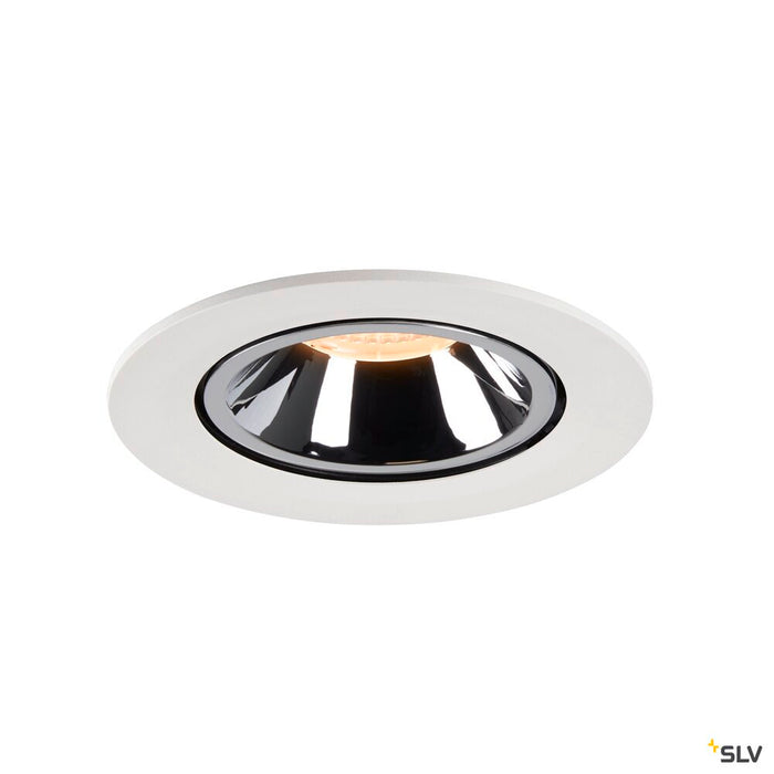 NUMINOS GIMBLE L, white / chrome recessed ceiling light, 2700K 55°