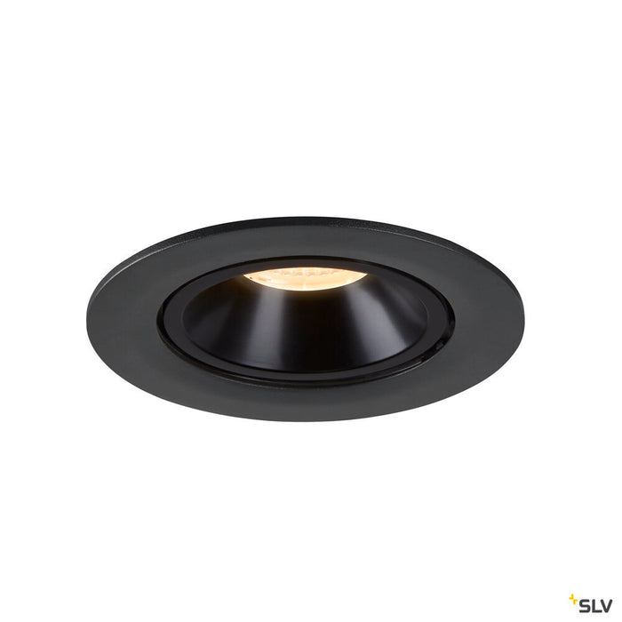 NUMINOS GIMBLE L, black recessed ceiling light, 3000K 40°