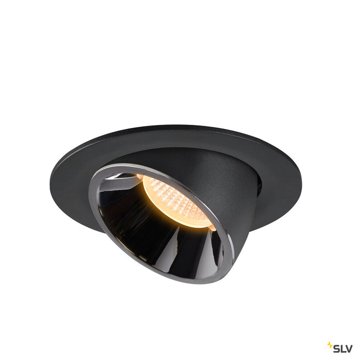 NUMINOS GIMBLE L, black / chrome recessed ceiling light, 3000K 40°