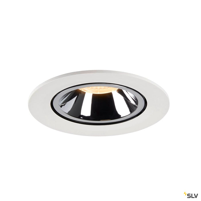 NUMINOS GIMBLE L, white / chrome recessed ceiling light, 3000K 20°