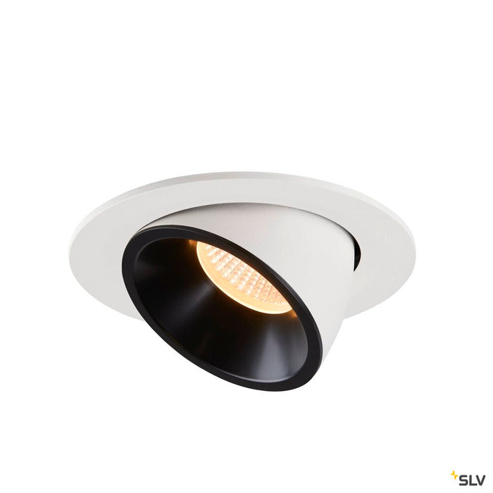 NUMINOS GIMBLE L, white / black recessed ceiling light, 3000K 40°