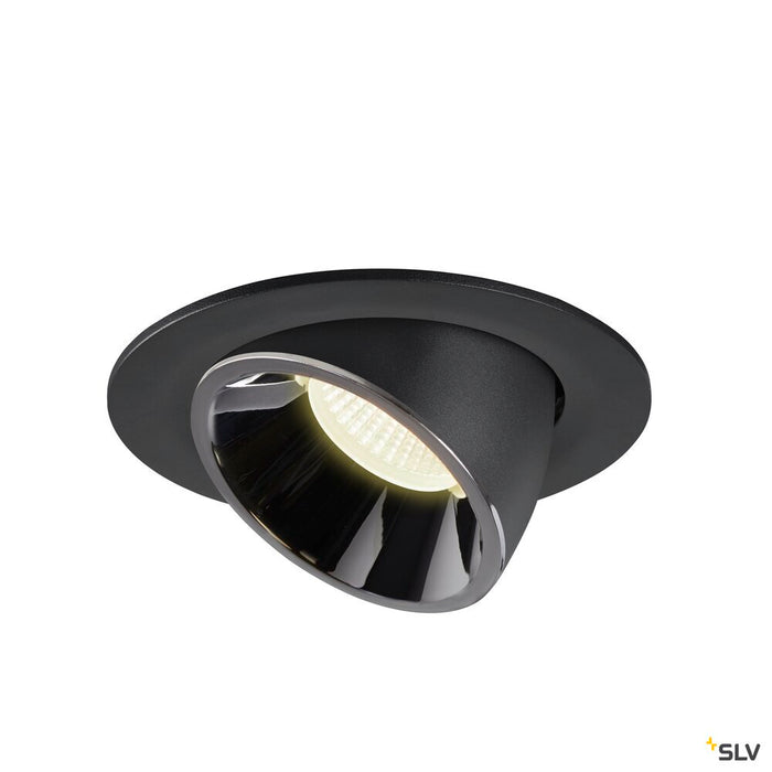 NUMINOS GIMBLE L, black / chrome recessed ceiling light, 4000K 20°
